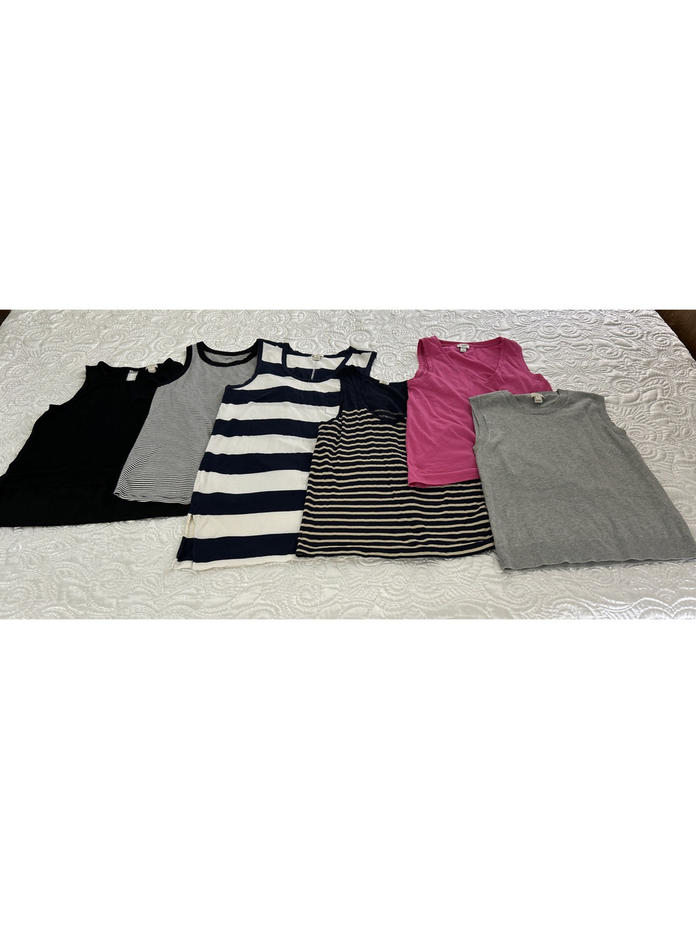LOT of 6 J CREW & Old Navy Size S/M TANK TOPS Multi-color